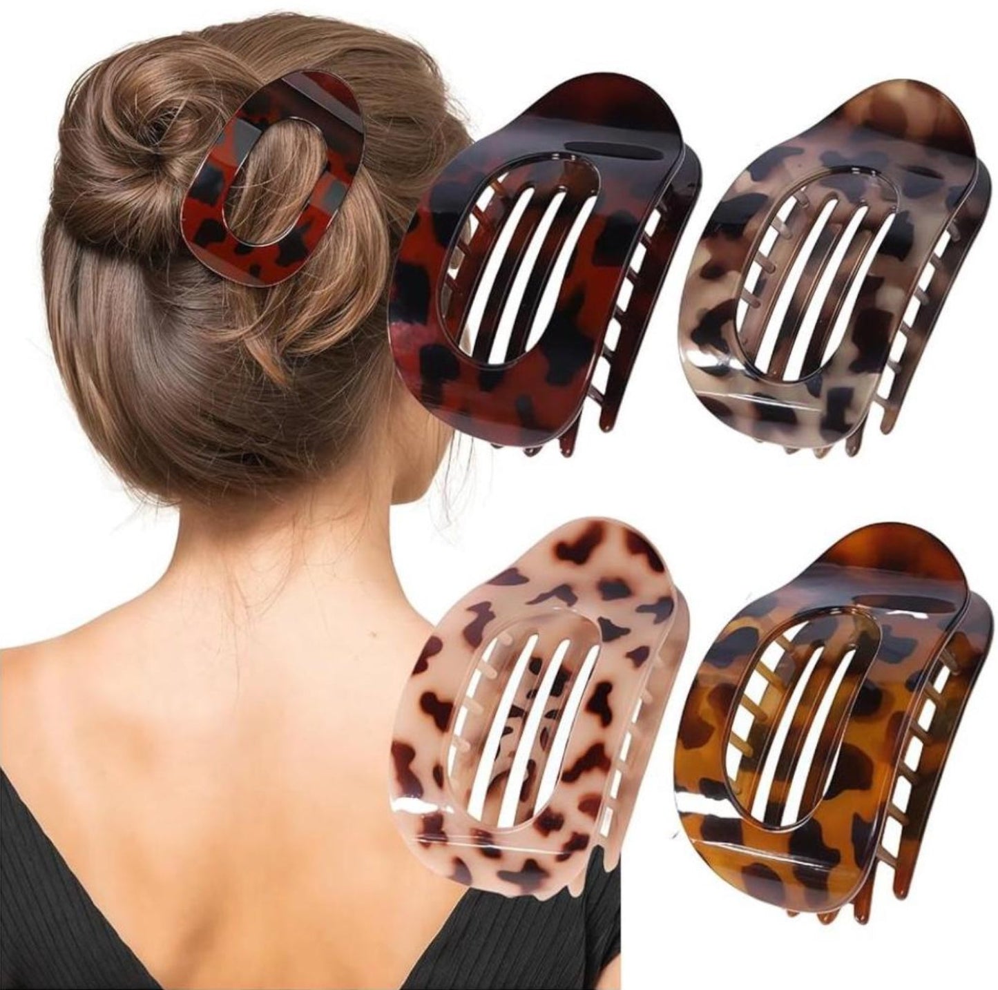 ClipMate™ 4-Pack Hair Claw: Stylish Durable Versatile Strong Hold Clips