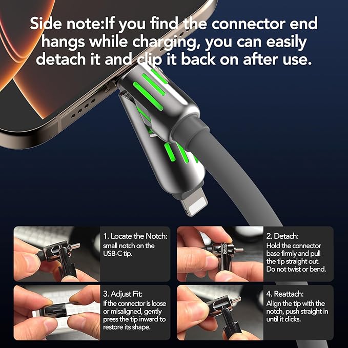 ChargeMax 4X Ultimate Versatile 4-in-1 Multi-Device Durable Fast Charging Cable