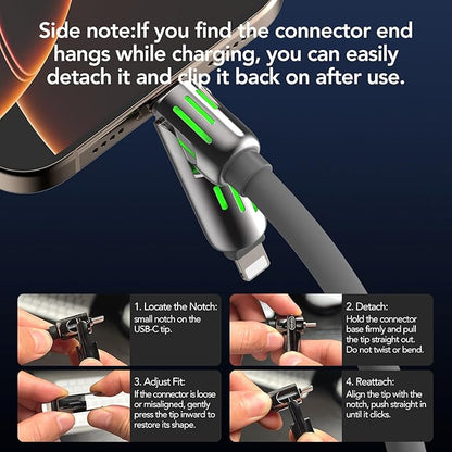 ChargeMax 4X Ultimate Versatile 4-in-1 Multi-Device Durable Fast Charging Cable