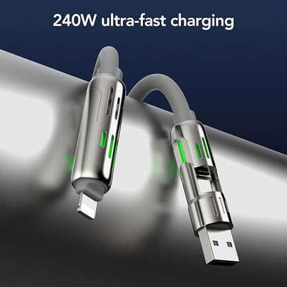 ChargeMax 4X Ultimate Versatile 4-in-1 Multi-Device Durable Fast Charging Cable