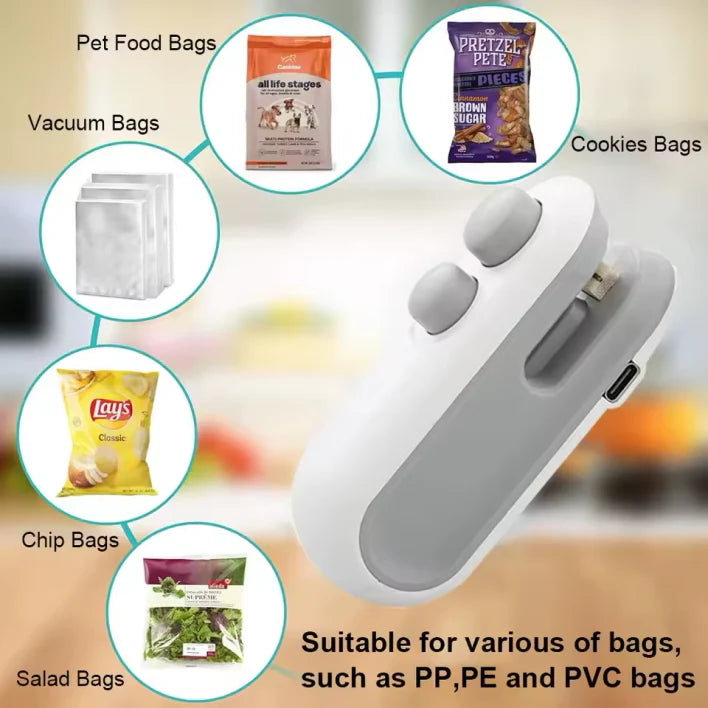 FreshLock™ Mini Portable Bag Sealer: Preserve Food Freshness, Rechargeable, Compact, Easy-to-Use