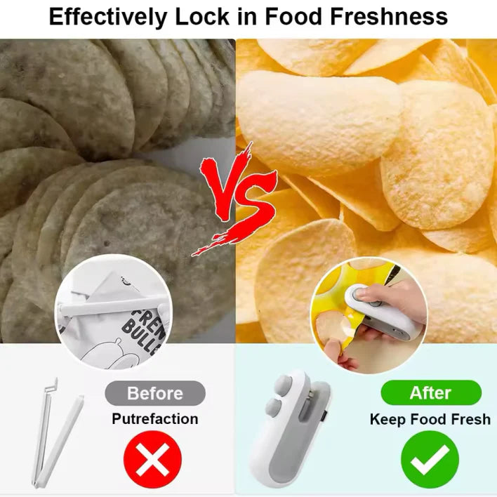 FreshLock™ Mini Portable Bag Sealer: Preserve Food Freshness, Rechargeable, Compact, Easy-to-Use